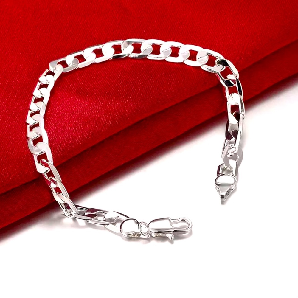 925 Sterling silver 8 inches 6MM bracelet unisex